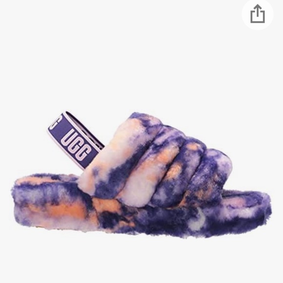 UGG Fluff Yeah fluffy slide in violet marble - Picture 6 of 12